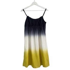 NWT Ann Taylor Loft‎ Silk Ombre Spaghetti Strap Dress Blue White Yellow Size 0